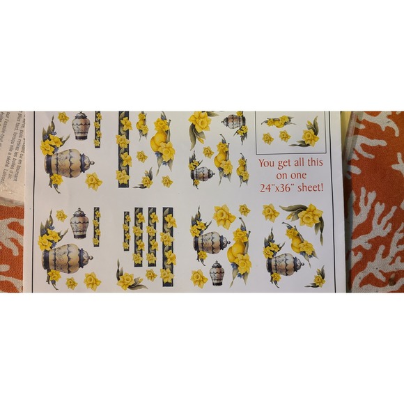 Anita's decoupage daffodils Hand Painted Decoupage prints 1995 - Picture 3 of 4